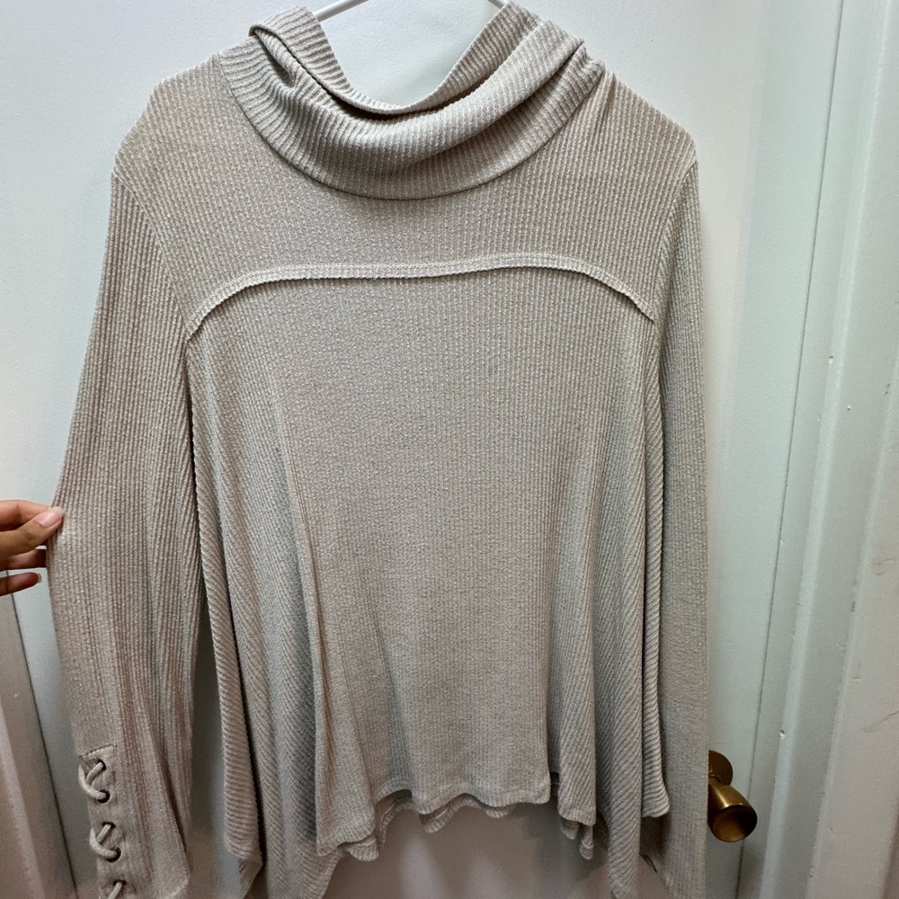 Knox Rose Cream Cowl Neck Sweater Soft Knit